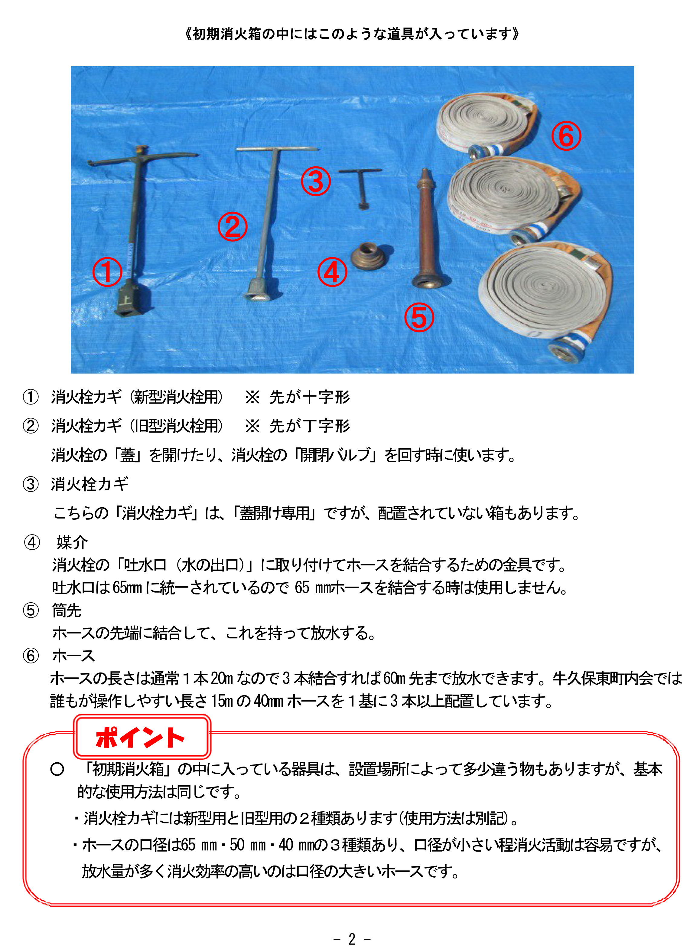 2.初期消火箱の中