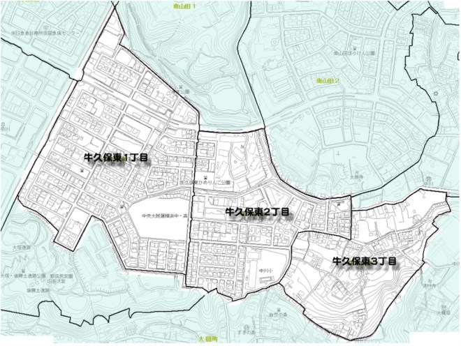 牛久保東１丁目から３丁目